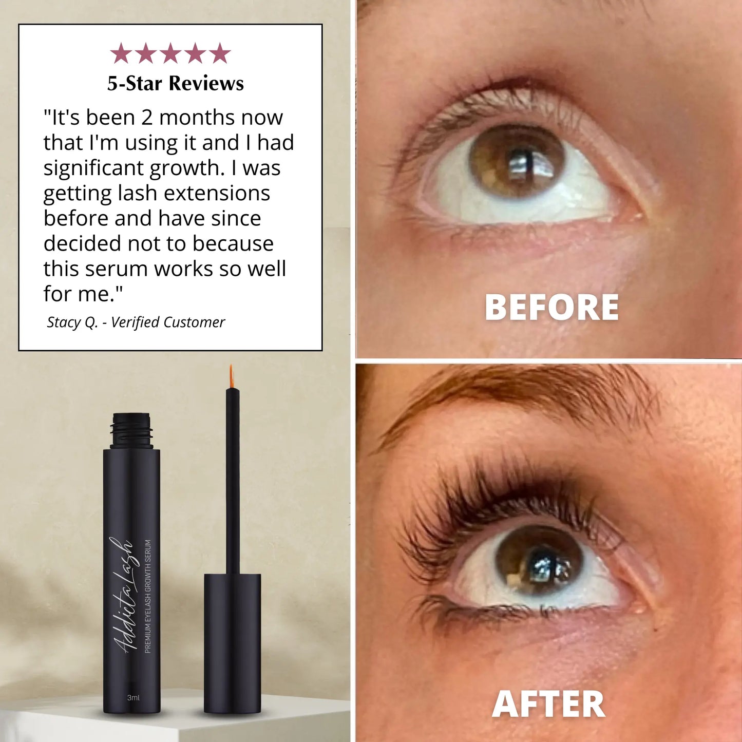 Premium Eyelash Growth Serum - Eyelash Serum -